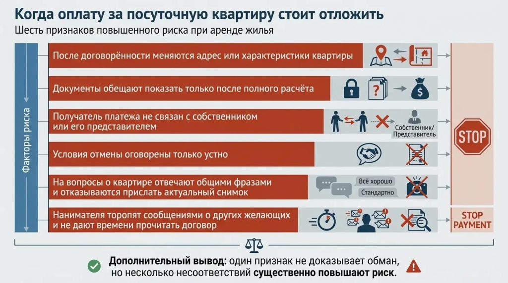 Когда оплату за посуточную квартиру стоит отложить